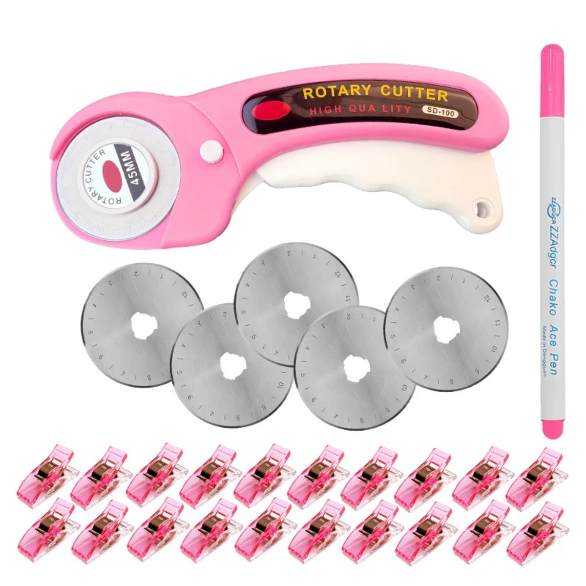 Rotary Cutter For Fabric 45Mm - Taglierina rotante rosa da 45 mm