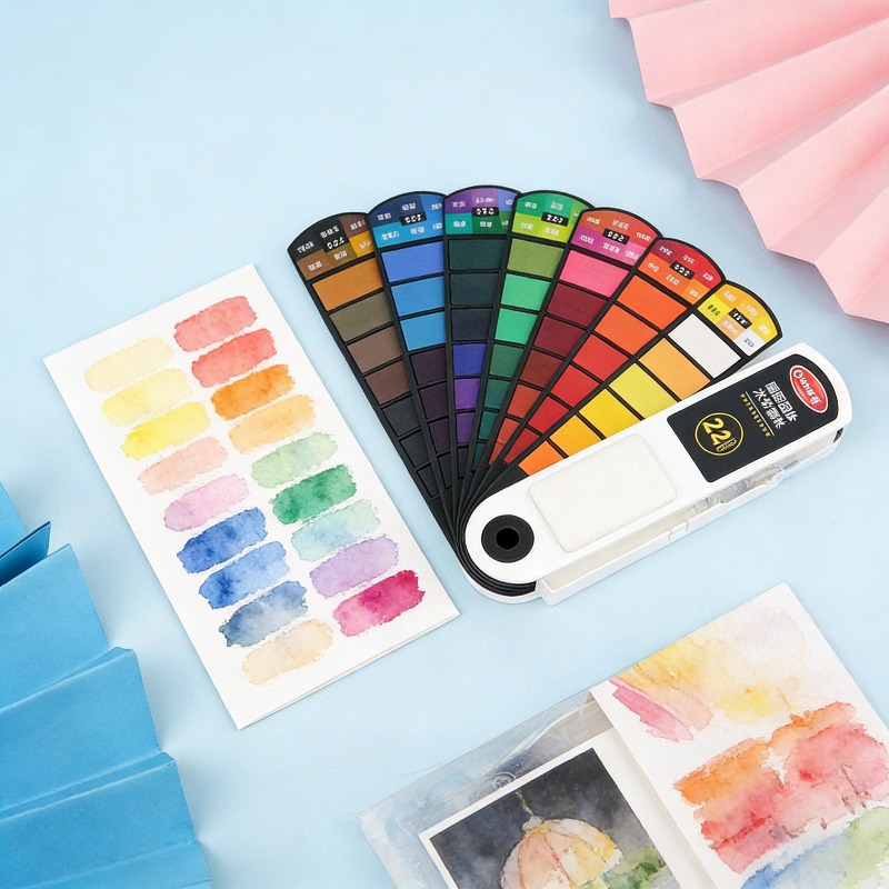 Watercolor Paint Set Solid Pigment - Set di 18 Colori di Acquerelli